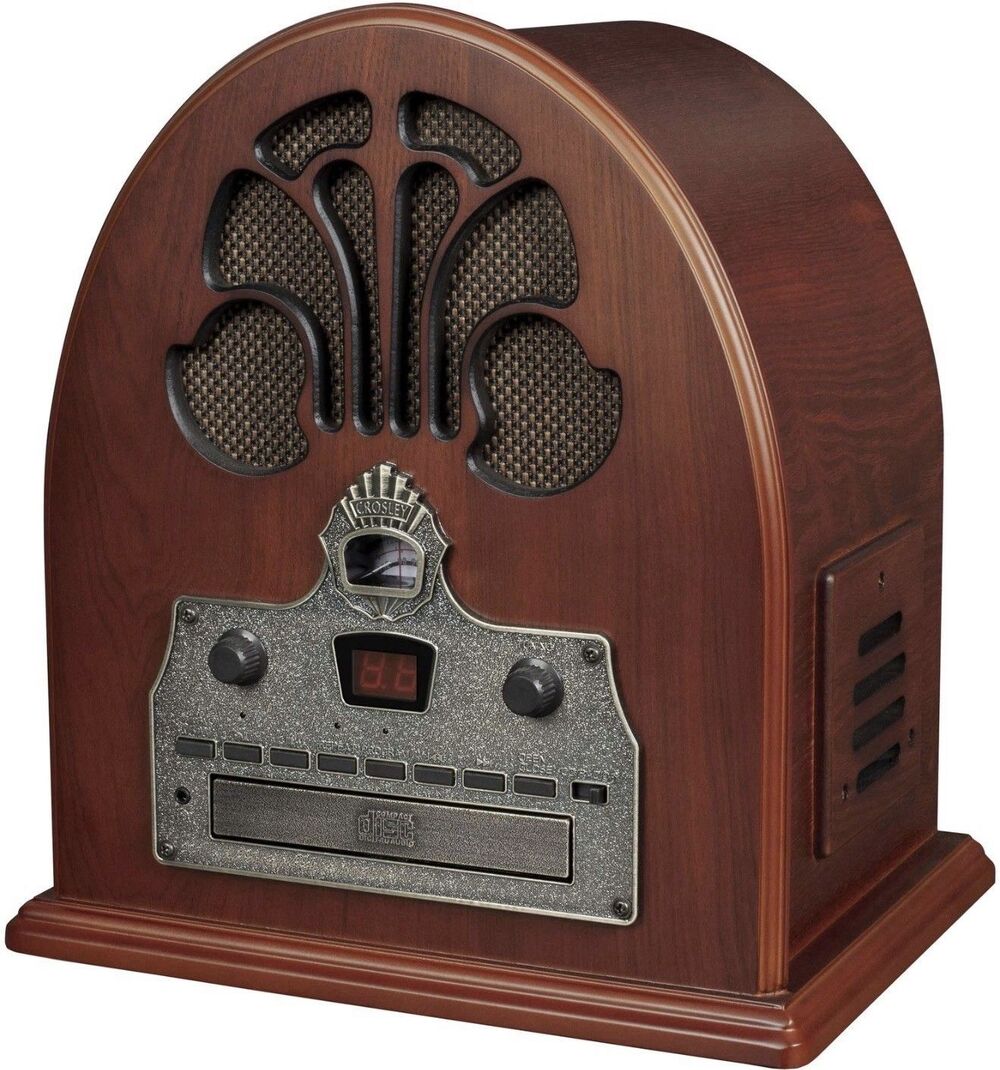 Crosley Cathedral Bluetooth Radio CD Player Vintage Design AM FM Speakers
